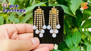 How to make earrings  Rhinestone earrings making  DIY earrings at home ​⁠DIYMultiCrafts [upl. by Nere]