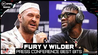 Fury back on the Mic Wilder silent Tyson Fury v Deontay Wilder 3 Press Conference highlights [upl. by Ayenet434]