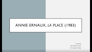 French La Place Annie Ernaux 1983  David Ewing University of Cambridge [upl. by Carole432]