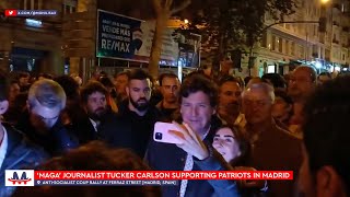 🇪🇸 Tucker Carlson supporting patriots at rally against socialist coup in Madrid Nov 13 2023 [upl. by Adaval]