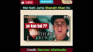 RANVEER ALLAHBADIA SHOCKING COMMENT ON SHAHRUKH KHAN ranveerallahbadia shahrukh srk [upl. by Fields151]