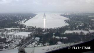 Landing on snowy runway HD Cockpit View [upl. by Anastase]