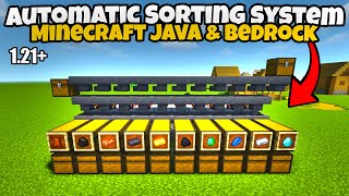 How To Build Full Automatic Sorting System in Minecraft Java amp Bedrock 121  Minecraft Auto Sorter [upl. by Ayahsey]