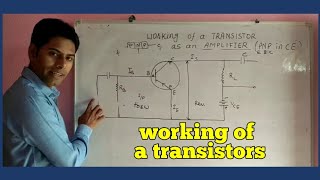 12phychapter11Working of a transistor as an amplifier in common emitter mode in hindi [upl. by Gardal]