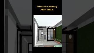 🔥 Diseño de Terraza en AZOTEA de casa pequeña  Moderna con techo casapequeña infonavit casas [upl. by Hcirteid]