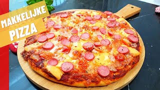 MAKKELIJKE PIZZA RECEPT Hoe Maak Je Thuis PIZZA  Pizzadeeg Recept [upl. by Elatnahc]