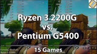 Pentium G5400 vs Ryzen 3 2200G in 15 Games Intel Pentium Gold G5400 Review Budget CPU Test [upl. by Nysilla]