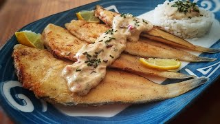 Sole meunière avec une délicieuse sauce crémeuse à léchalote et moutarde  Recette en 5 minutes [upl. by Keheley]