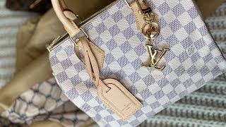 LV Speedy Bandoulière 25 Damier Azur review what’s in my bag louisvuitton lvspeedy [upl. by Akiaki]