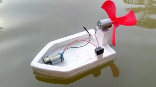 How to make a High Speed Water Boat using DC Motor [upl. by Aihsinyt422]