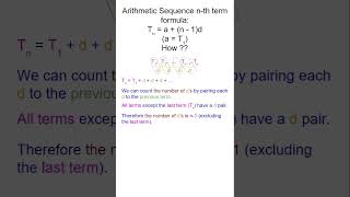 Arithmetic Sequence nth term formula proof proof sequencesandseries arithmeticsequence nthterm [upl. by Penn]