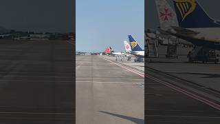 Malta Air onboard pushback from Milan Bergamo [upl. by Nehtanhoj247]