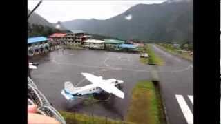 Crazy takeoffs and landings in TenzingHillary Airport Lukla Nepal Gateway to Everest [upl. by Ajnot]