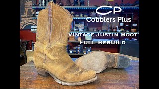 Vintage Justin Boots Full Recraft and Rebuild  Saved after years of were and crazy prevues work [upl. by Dud]