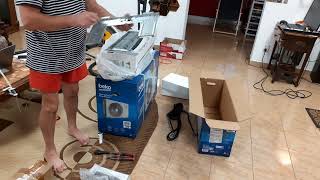 Instalare aer condiționat  part 2 unboxing scoatere din cutie aparat aer condiționat Beko 072024 [upl. by Ehcram]