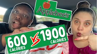 EATING 600 Calories vs 1900 Calories at Applebees Food Review [upl. by Ahseiat]