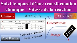 exercice 3 Suivi temporel d’une transformation chimique Vitesse de la réaction 2 bac biof [upl. by Creighton]