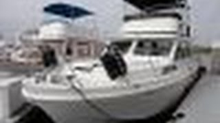 Uniflite 36 Flybridge Deck amp Bridge Tour By South Mountain Yachts 949 8422344 [upl. by Anawait]