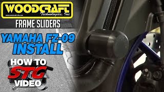 How to Install Woodcraft Frame Sliders on Yamaha FZ09 by Sportbiketrackgearcom [upl. by Blakely]