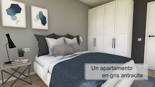 Diseño Interior Apartamento 38 m2 Gris Antracita [upl. by Cookie]