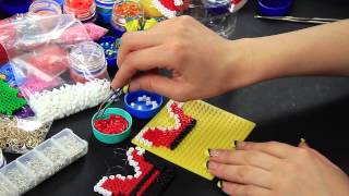 Video Tutorial Slitta Babbo Natale Pyssla albero di natale Full HD 1080p Ita Christmas hama beads [upl. by Aknahs]