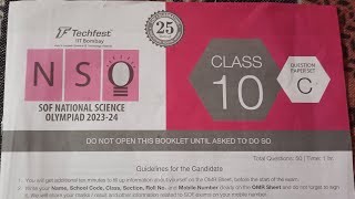 SOF NSO Class 10th Set C 2023 05 December Question paper nso class10th sof [upl. by Calesta]