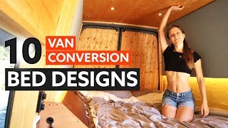 10 Awesome BED DESIGNS for your VAN CONVERSION 🛏 🚐 [upl. by O'Neill567]