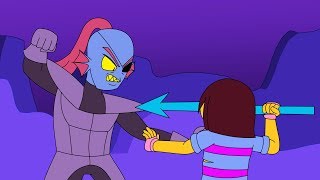 Frisk vs Undyne  Neutral Route Undertale Animation [upl. by Annoit468]