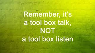 Effective Toolbox Talks [upl. by Andy378]