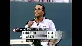 Patrick Rafter vs Hicham Arazi 1998 US Open R1 Highlights [upl. by Bainbridge108]