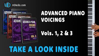 Advanced Jazz Piano Voicings Vol1 2 amp 3  Take A Look Inside jazzpianolessons [upl. by Eicram]