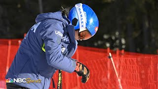 Mikaela Shiffrin crashes out in scarylooking Cortina downhill fall  NBC Sports [upl. by Anavlys]