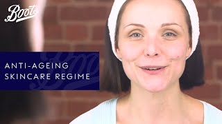 Skincare Tutorial  AntiAgeing Skincare Regime  Boots UK [upl. by Lyrred789]