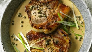 Recette  Côtes de porc à la moutarde et crème [upl. by Ayote]