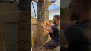 Building sandstone pillars countrymusic stonemason howtobuild stonemasonry stonewall diy [upl. by Gereld]