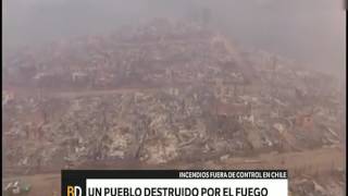 Chile un pueblo entero destruido por el fuego– Telefe Noticias [upl. by Ardnossak]