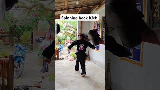 Spinning Hook Kick youtubeshorts martialartsforlife martialarts karatetechniques [upl. by Atlante]