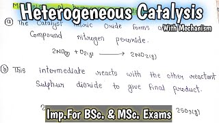 Heterogeneous Catalysis  Mechanisms  Catalysis  ImpFor BScamp MSc Exams  kanhaiyapatel [upl. by Kline]