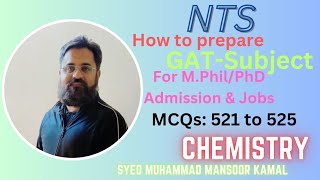 NTS GATSubject Chemistry MCQs 521 to 525 [upl. by Sidman856]