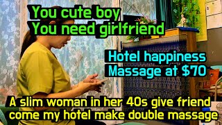 A weird massage shop in Thailand A slim woman in her 40s give friend number for happiness massage [upl. by Arah]