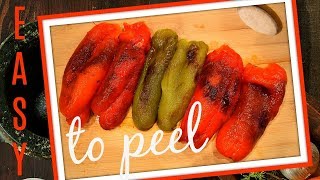 COOKING TIP  THE EASIEST WAY TO PEEL BELL PEPPERS  PEELING PEPPERS MADE EASY [upl. by Lagas]