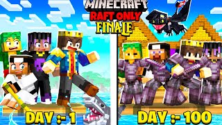 FINALE  100 Days on ONE RAFT with Friends In Minecraft 😰 [upl. by Adrell162]