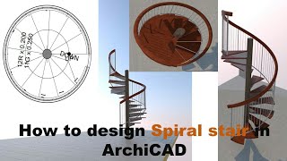 ArchiCAD 25 Tutorial How to create Spiral Stair with Handrail [upl. by Enitsenrae]