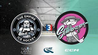 Empire v Shenanigans  Div 3  29th October  IceHQ Rec League ice hockey [upl. by Cinamod]