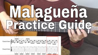 Malagueña  Guitar Practice Guide [upl. by Llerreg]