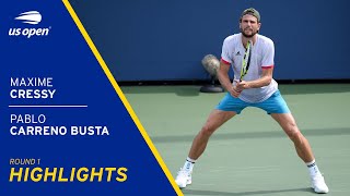 Maxime Cressy vs Pablo Carreno Busta Highlights  2021 US Open Round 1 [upl. by Asena]