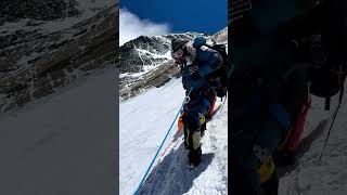 Bringing down a dead climber from Everest everest viralvideo teameverest mounteverest viral [upl. by Llirret]