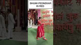 Bhumi Pednekars Red Suit Moment A Festive Fashion Treat at Ambanis Ganesh Chaturthi [upl. by Perloff]