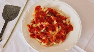 Pasta Grannies discover Violettas hand rolled maccheroni using a broom stick [upl. by Witherspoon979]