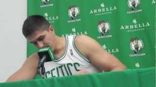 Darko Milicics Celtics Media Day interview [upl. by Ater457]